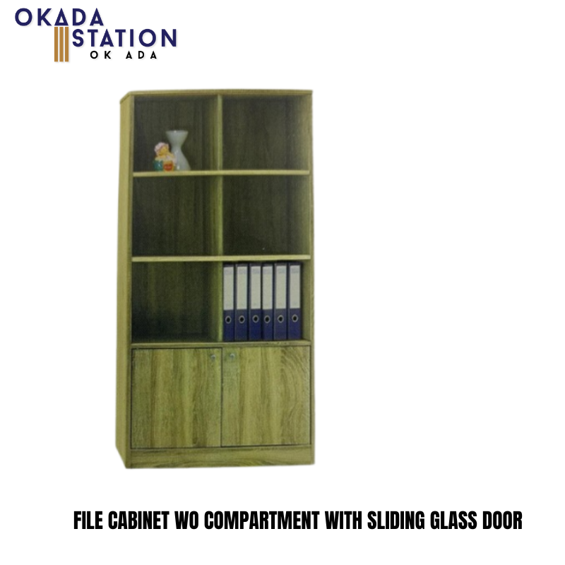 HUP FILE CABINET WO COMPARTMENT WITH SLIDING GLASS DOOR / 410888 MODEL / 10 COMPARTMENT / RAK BUKU / RAK FILE /