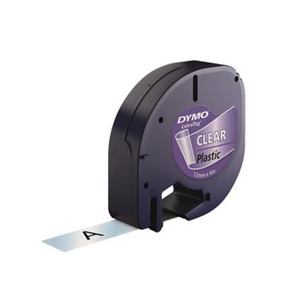 Dymo LetraTag Plastic clear , 12mm X 4m
