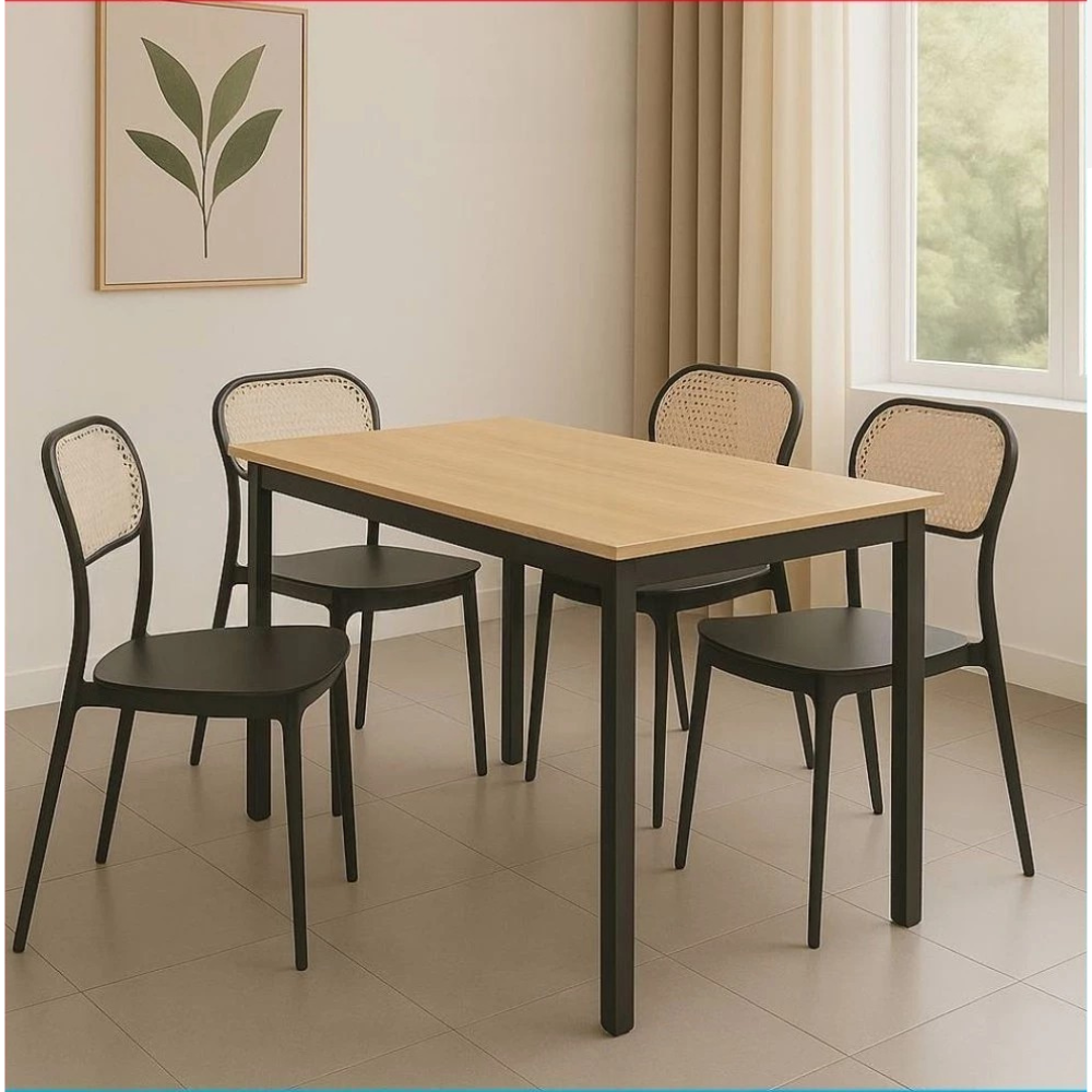 OEM 1+4 Restaurant Dining Set PP Rattan Chair