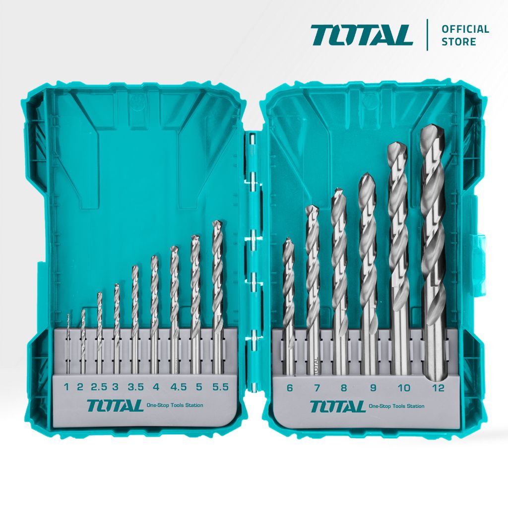 TOTAL 15 PCS HSS DRILL BITS SET (1MM - 12MM) ) T-TACSDL51502 TOTAL 15 PCS HSS DRILL BITS SET (1MM - 12MM) T-TACSDL51502