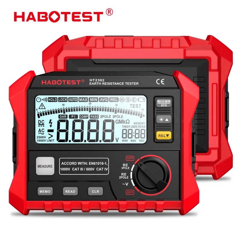 HABOTEST HT2302 DIGITAL EARTH RESISTANCE TESTER METER