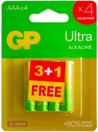GP Battery Ultra Alkaline 3+1 Free Slot AAA (GPPCA24AU670)