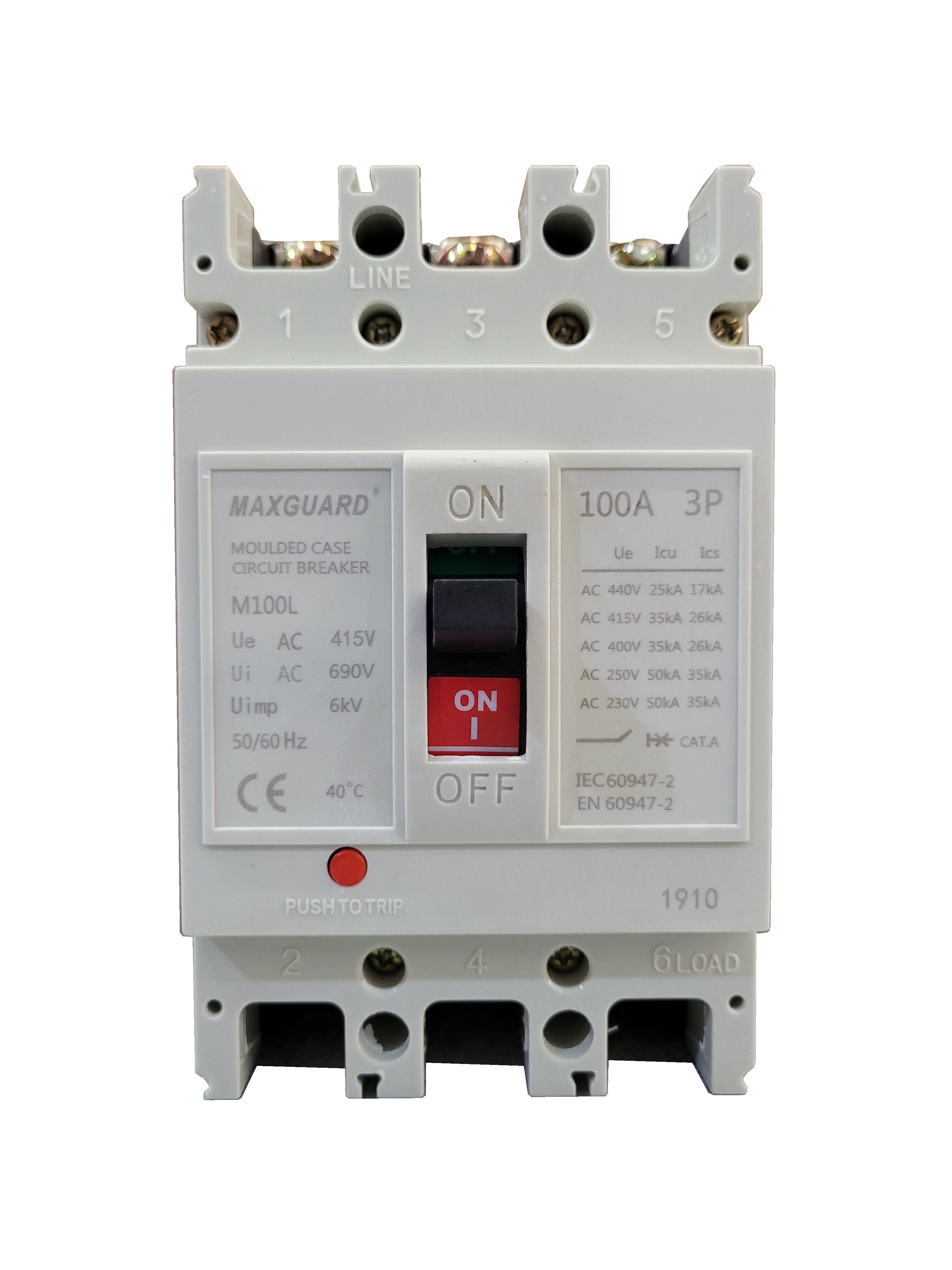MAXGUARD M100L 4P Moulded Case Cuircuit Breaker (MCCB) 40A - 100A 35KA