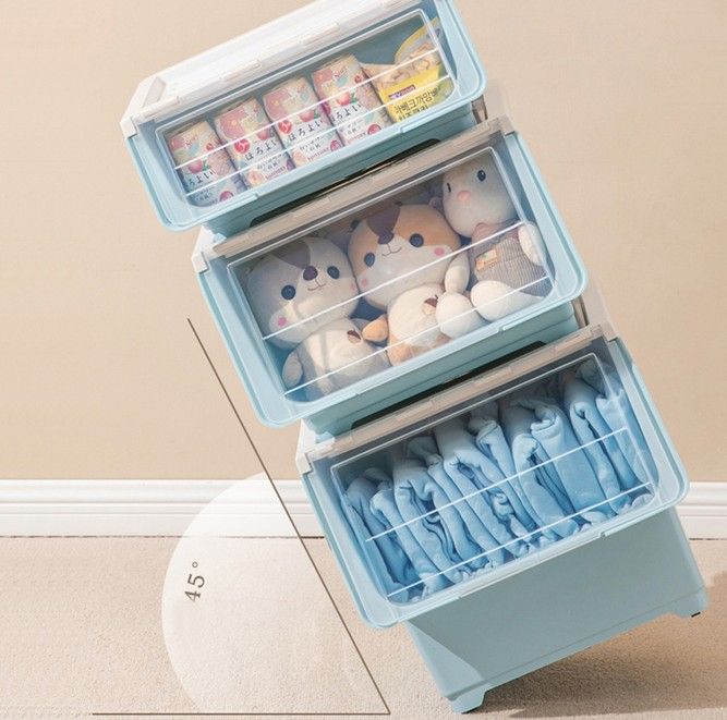 Multipurpose Front Opening Storage Box Stackable Toy Snack Household Storage Cabinet