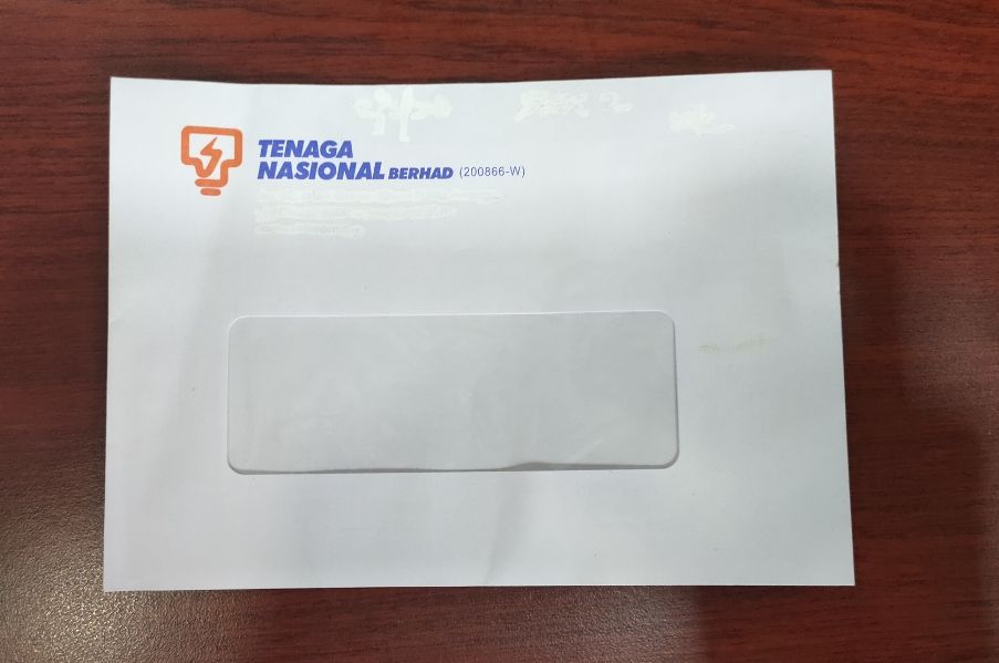 Sampul Putih Bertingkap Berserta Logo Dan Alamat TNB Saiz 4 1/4" x 6 1/4"