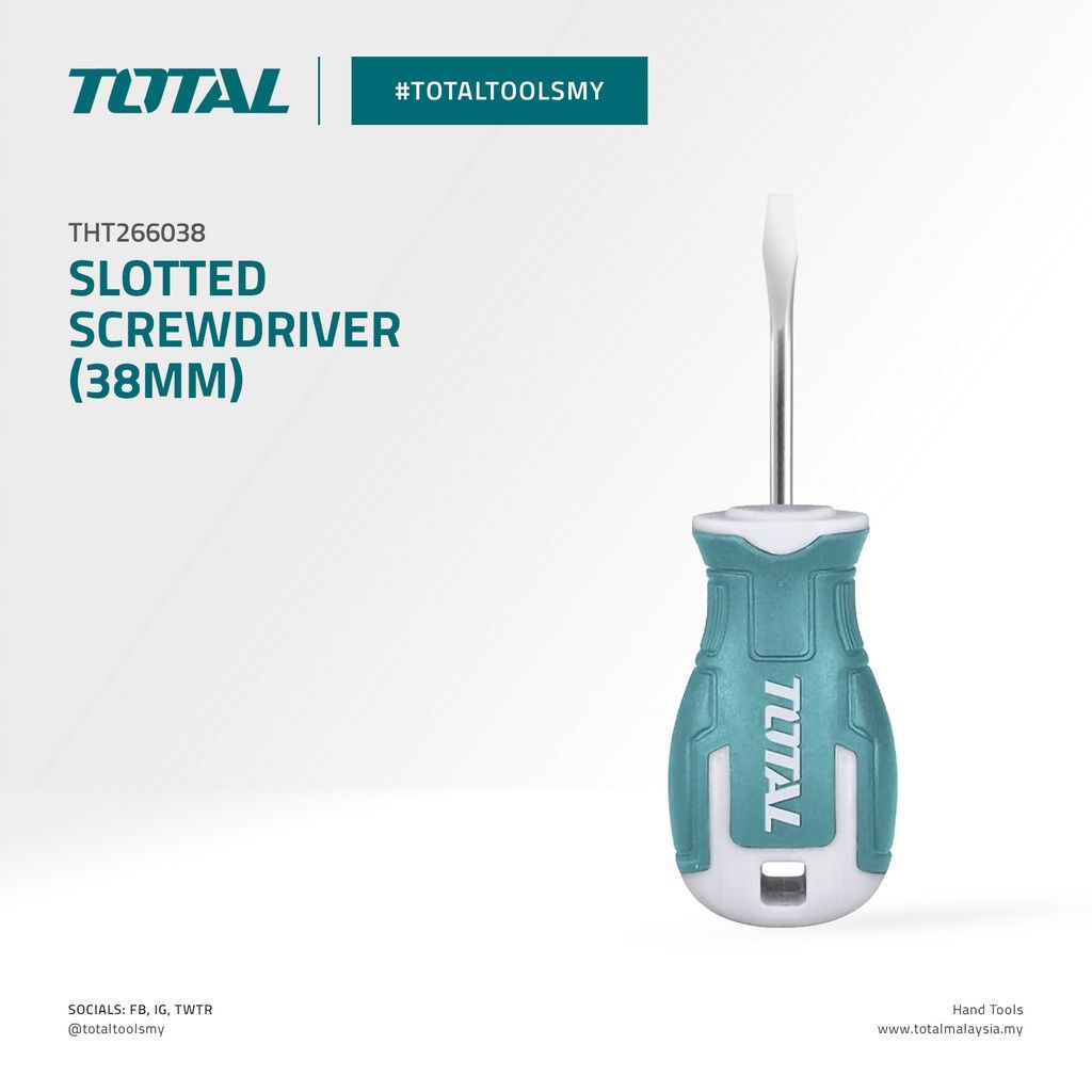 TOTAL SLOTTED SCREWDRIVER S2 STEEL (SL6.5 X 38MM) THT266038