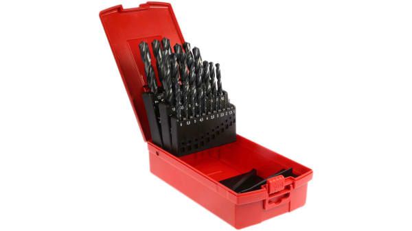 RS COMPONENTS Dormer 25 Piece Multi-Material Twist Drill Bit Set, 1mm to 13mm