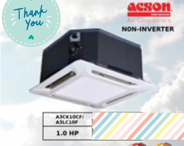 ACSON R32 1HP AIR COND Non Inverter (Casset) With Installation