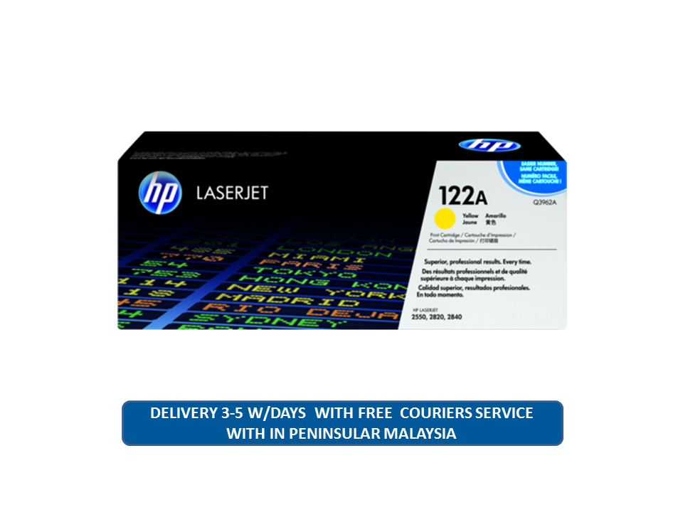 HP 122A Yellow Original LaserJet Toner Cartridge (Q3962A)