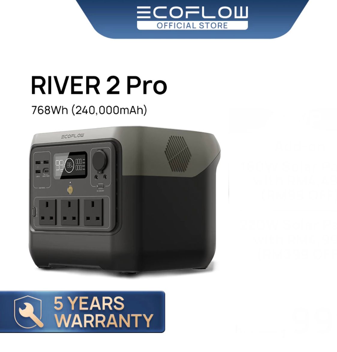 EcoFlow RIVER 2 Pro Power Station Portable | 800W (Surge 1600W) | 768Wh (240,000mAh) |